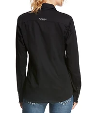 Ariat Kirby Stretch Poplin Button Front Point Collar Long Sleeve Shirt