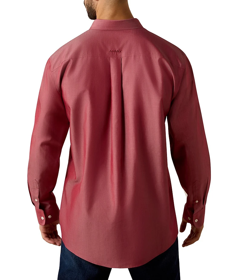 Ariat Long Sleeve Wrinkle Free Yarn Dye Pinpoint Oxford Shirt