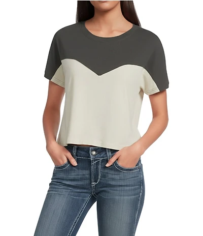 Ariat Lucky Western Yoke Short Sleeve Crop T-Shirt