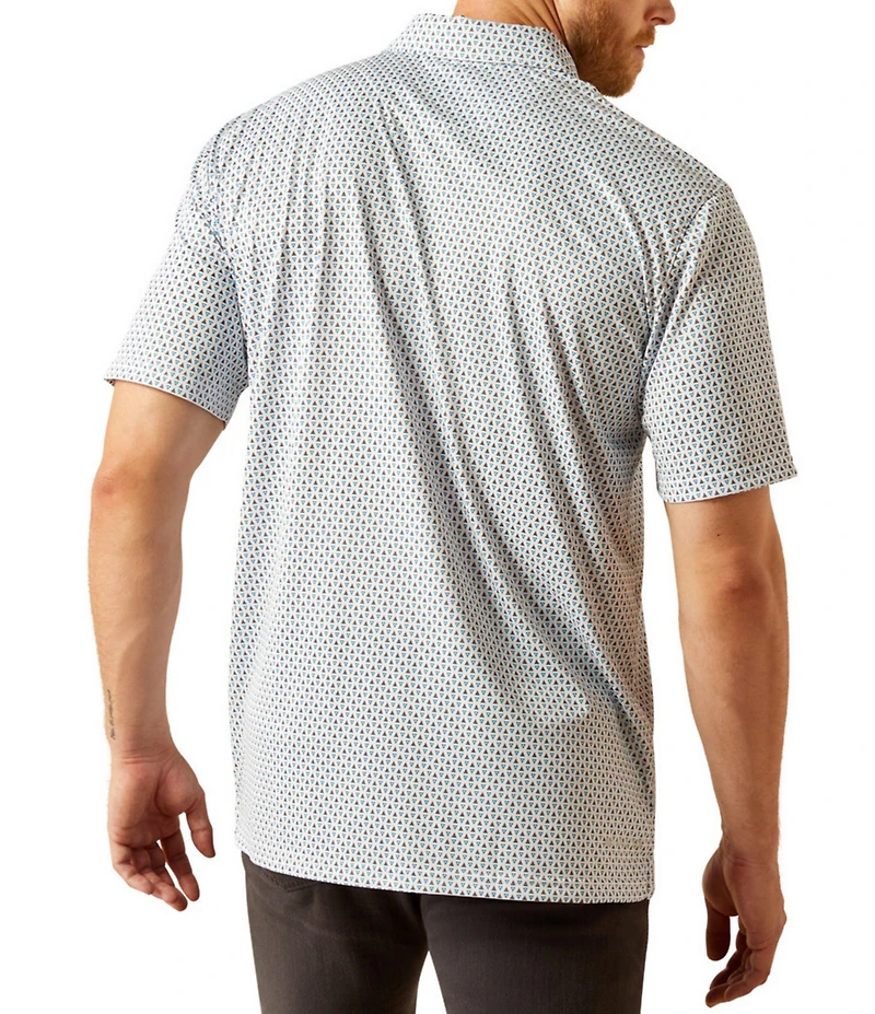 Ariat Men's All Over Micro-Triangle Print Polo Shirt