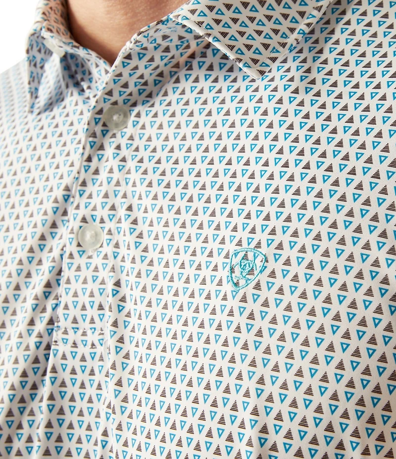 Ariat Men's All Over Micro-Triangle Print Polo Shirt
