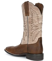 Ariat Men's Brush Creek Leather Wide Square Toe Cowboy Boots