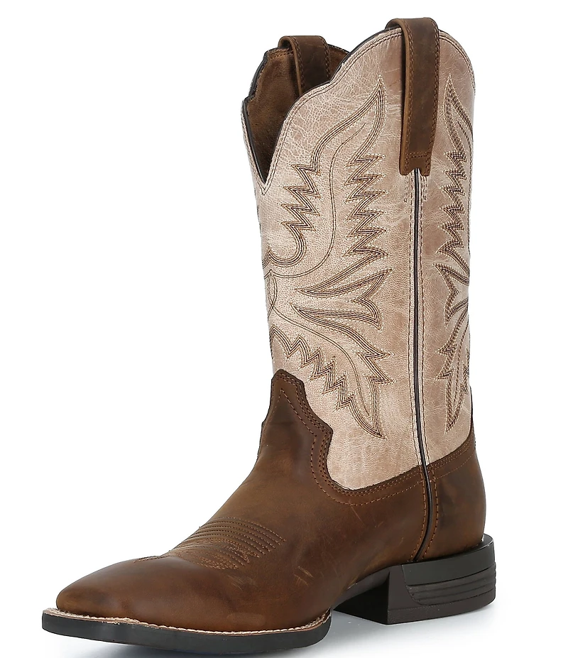 Ariat Men's Brush Creek Leather Wide Square Toe Cowboy Boots
