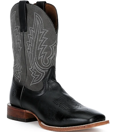Ariat Men's County Roads Leather and Suede Wide Square Toe Cowboy Boots