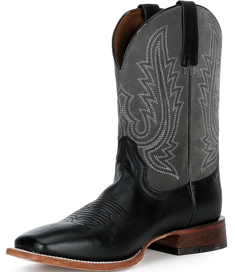 Ariat Men's County Roads Leather and Suede Wide Square Toe Cowboy Boots