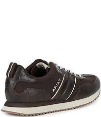 Ariat Men's Ranch Suede Croco Embossed Leather Runner Sneakers