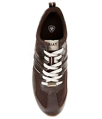 Ariat Men's Ranch Suede Croco Embossed Leather Runner Sneakers