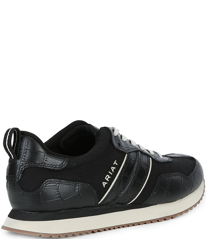 Ariat Men's Ranch Suede Croco Embossed Leather Runner Sneakers