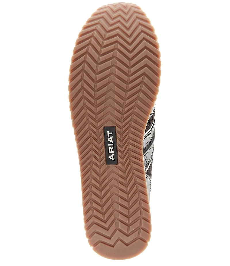 Ariat Men's Ranch Suede Croco Embossed Leather Runner Sneakers