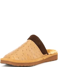 Ariat Men's Silversmith Exotic Ostrich Print Leather Slippers