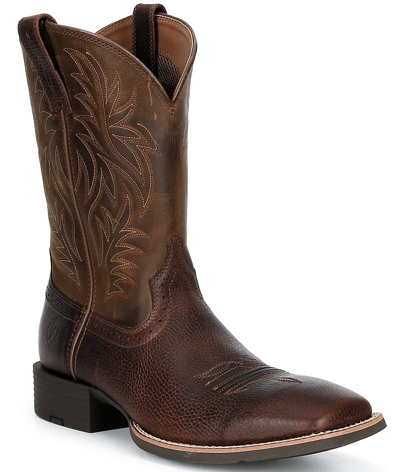 Ariat Men's Sport Wide Square Toe Four-Row Stitch Western Boots