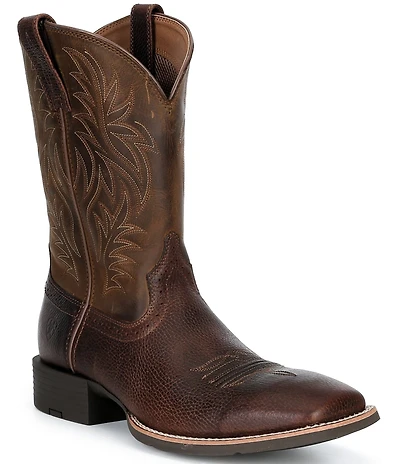 Ariat Men's Sport Wide Square Toe Four-Row Stitch Western Boots