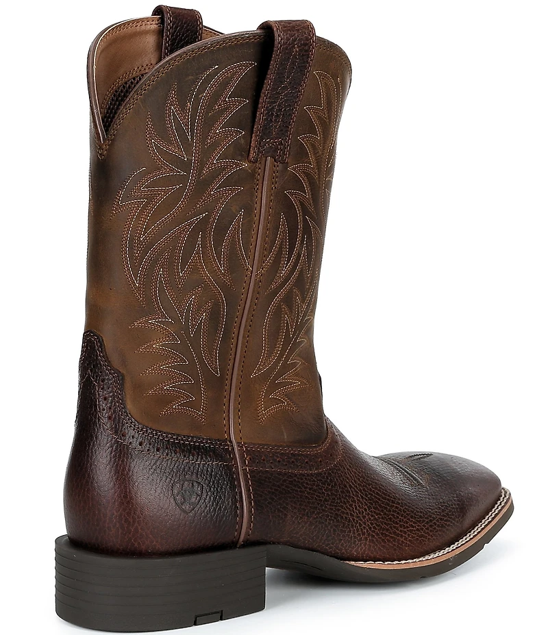 Ariat Men's Sport Wide Square Toe Four-Row Stitch Western Boots