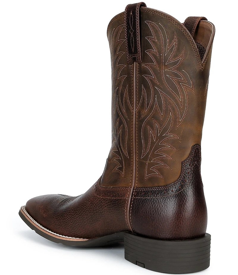 Ariat Men's Sport Wide Square Toe Four-Row Stitch Western Boots