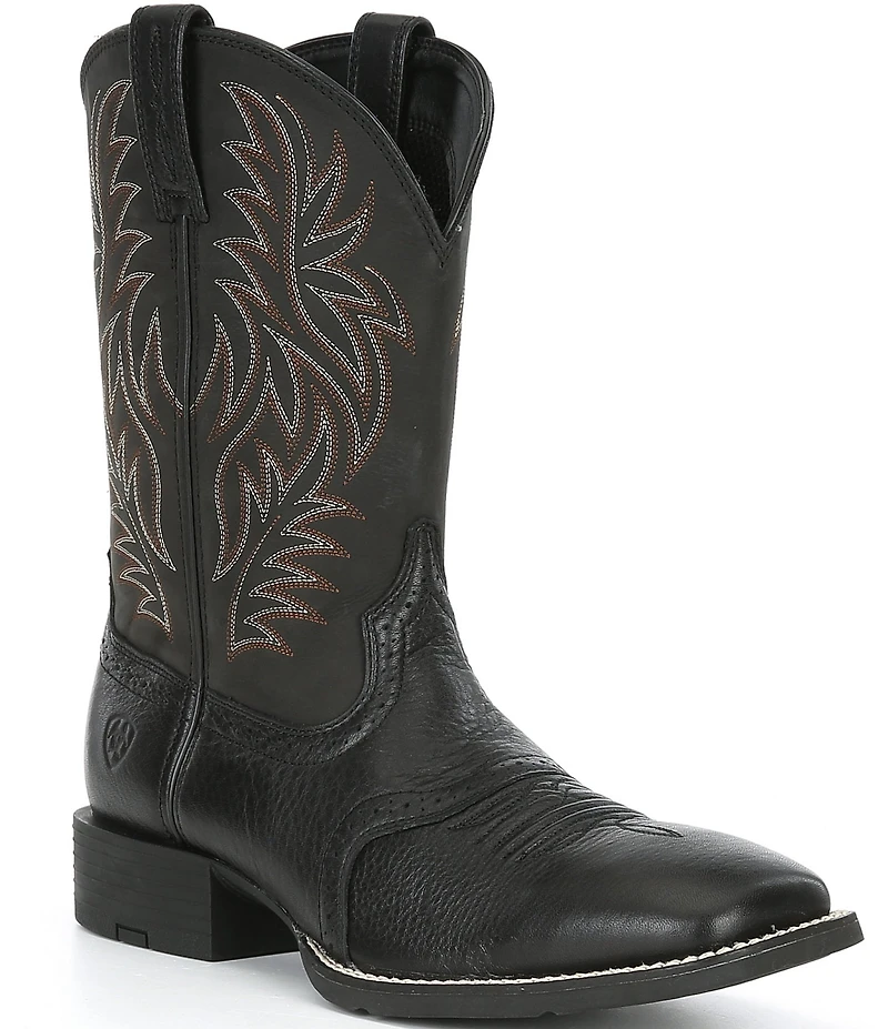 Ariat Men's Sport Wide Square Toe Four-Row Stitch Western Boots