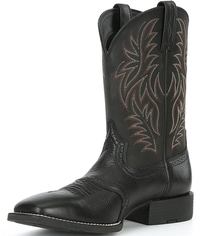 Ariat Men's Sport Wide Square Toe Four-Row Stitch Western Boots