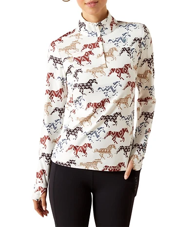 Ariat Painted Ponies Print Lowell 3.0 1/4 Zip Baselayer