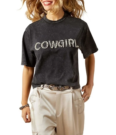 Ariat Pearl Embellished Crew Neck Short Sleeve T-Shirt