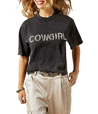 Ariat Pearl Embellished Crew Neck Short Sleeve T-Shirt