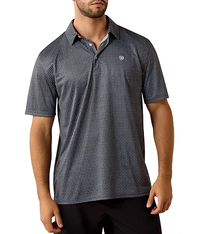 Ariat Pinwheel Geometric Printed Short Sleeve Polo Shirt