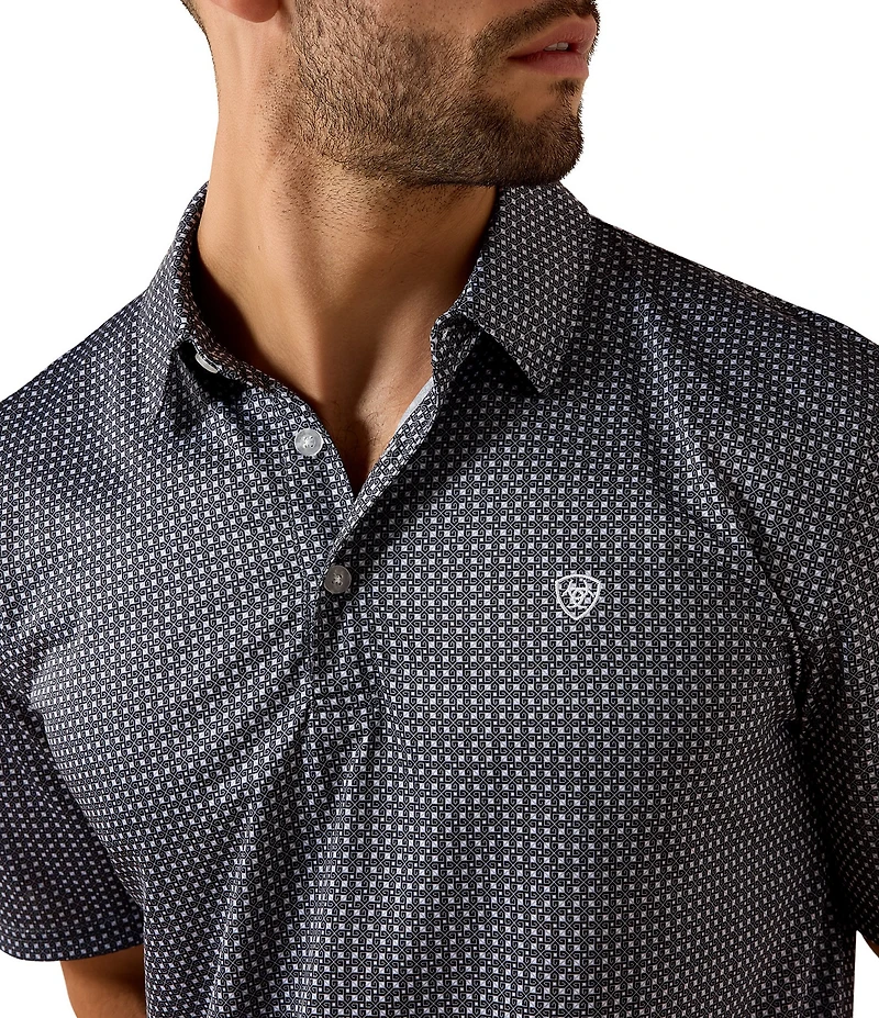 Ariat Pinwheel Geometric Printed Short Sleeve Polo Shirt