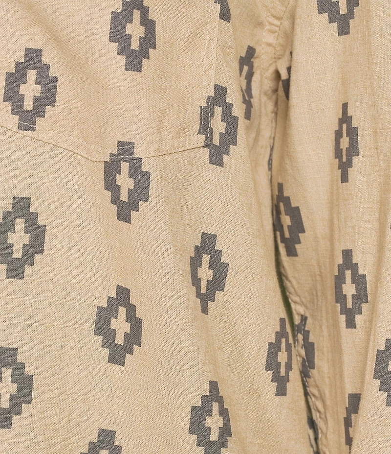 Ariat Poppy Summer Southwestern Print Linen Blend Oversized Long Sleeve Overshirt