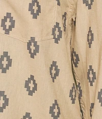 Ariat Poppy Summer Southwestern Print Linen Blend Oversized Long Sleeve Overshirt