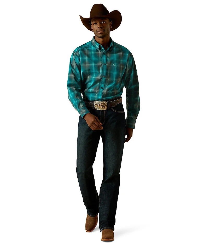 Ariat® Pro Series Bear Long Sleeve Classic Fit Plaid Woven Shirt