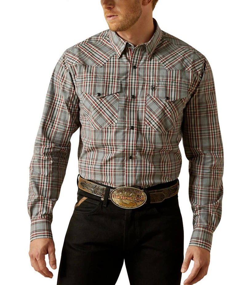 Ariat Pro Series Trenton Fitted Plaid Long Sleeve Woven Shirt