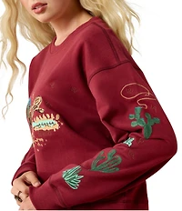 Ariat Riata Western Embroidered Crew Neck Long Sleeve Sweatshirt