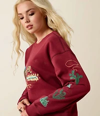 Ariat Riata Western Embroidered Crew Neck Long Sleeve Sweatshirt