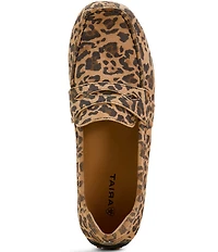 Ariat Selene Leopard Suede Driving Moccasin Penny Loafers