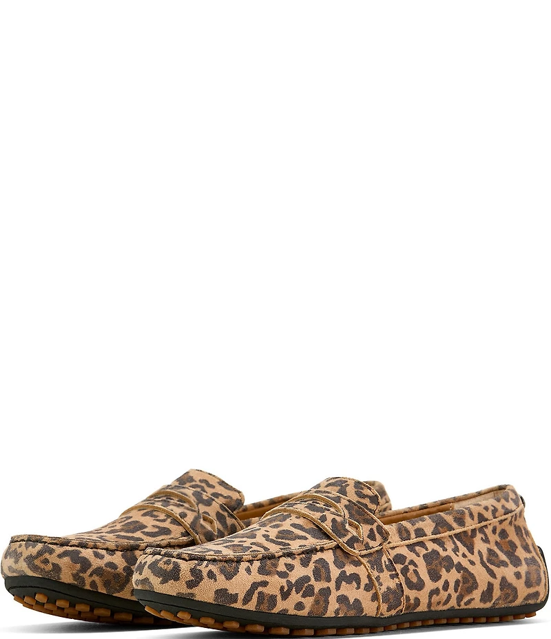 Ariat Selene Leopard Suede Driving Moccasin Penny Loafers