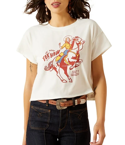 Ariat Sendero Yeehaw Crew Neck Short Sleeve Boxy Cropped Tee