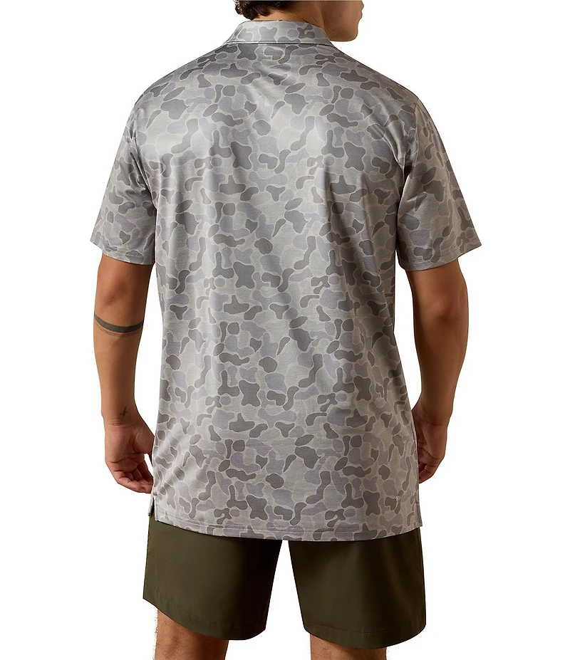 Ariat Short Sleeve Allover Printed Fitted Polo