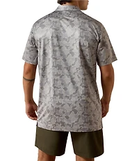 Ariat Short Sleeve Allover Printed Fitted Polo