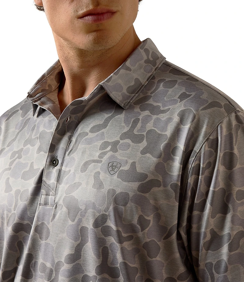 Ariat Short Sleeve Allover Printed Fitted Polo