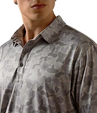 Ariat Short Sleeve Allover Printed Fitted Polo