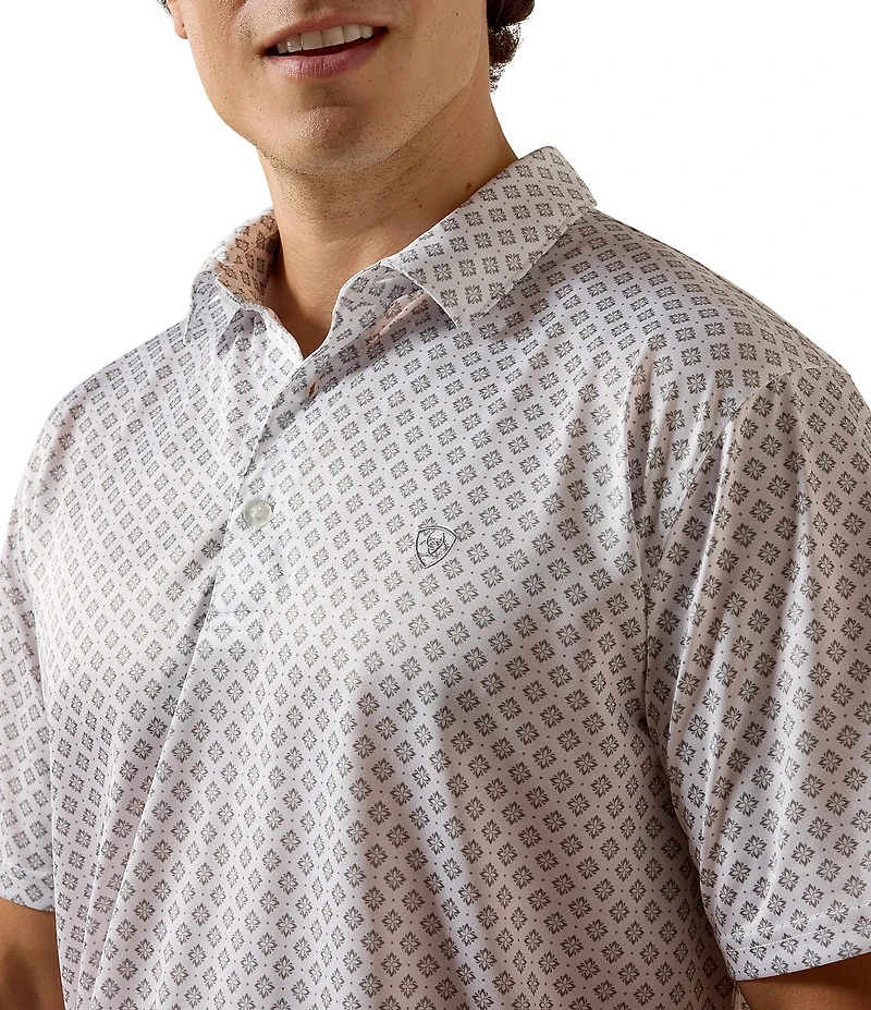 Ariat Short Sleeve Polo Allover Print Fitted Shirt
