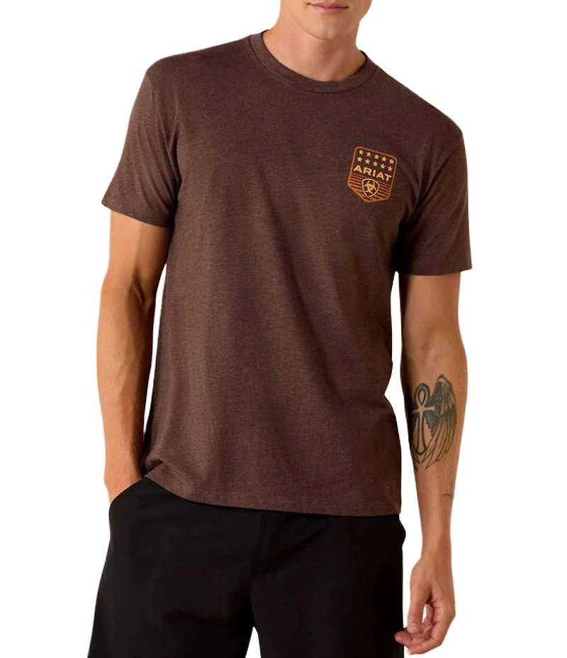 Ariat Short Sleeve Stripe Patriotic Badge T-Shirt