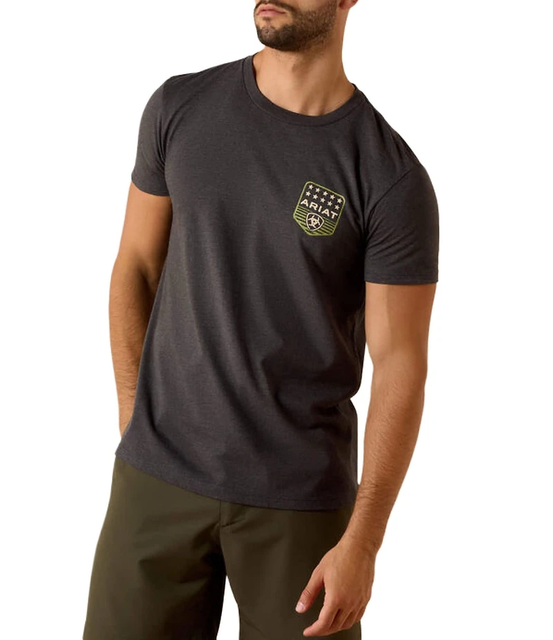 Ariat Short Sleeve Stripe Patriotic Badge T-Shirt