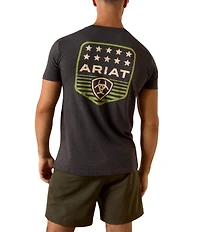 Ariat Short Sleeve Stripe Patriotic Badge T-Shirt