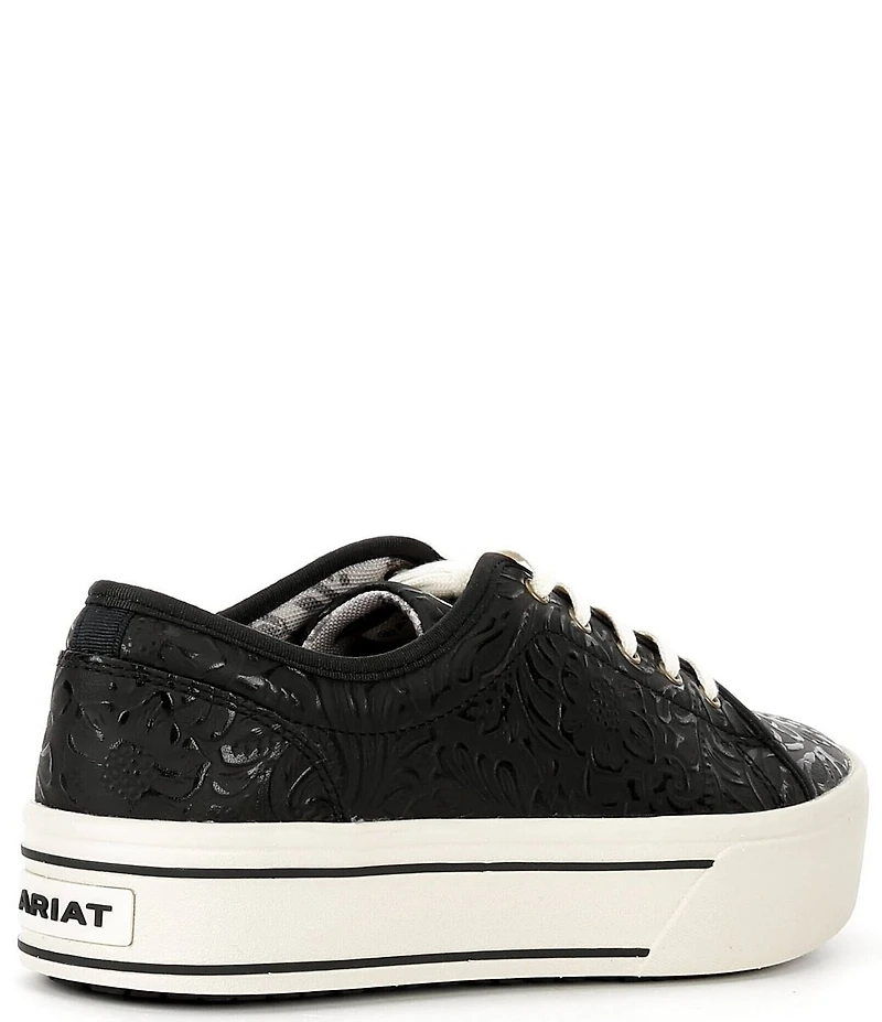 Ariat Women's Skylar Floral Embossed Leather Lace Up Platform Sneakers