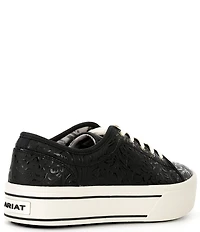 Ariat Women's Skylar Floral Embossed Leather Lace Up Platform Sneakers