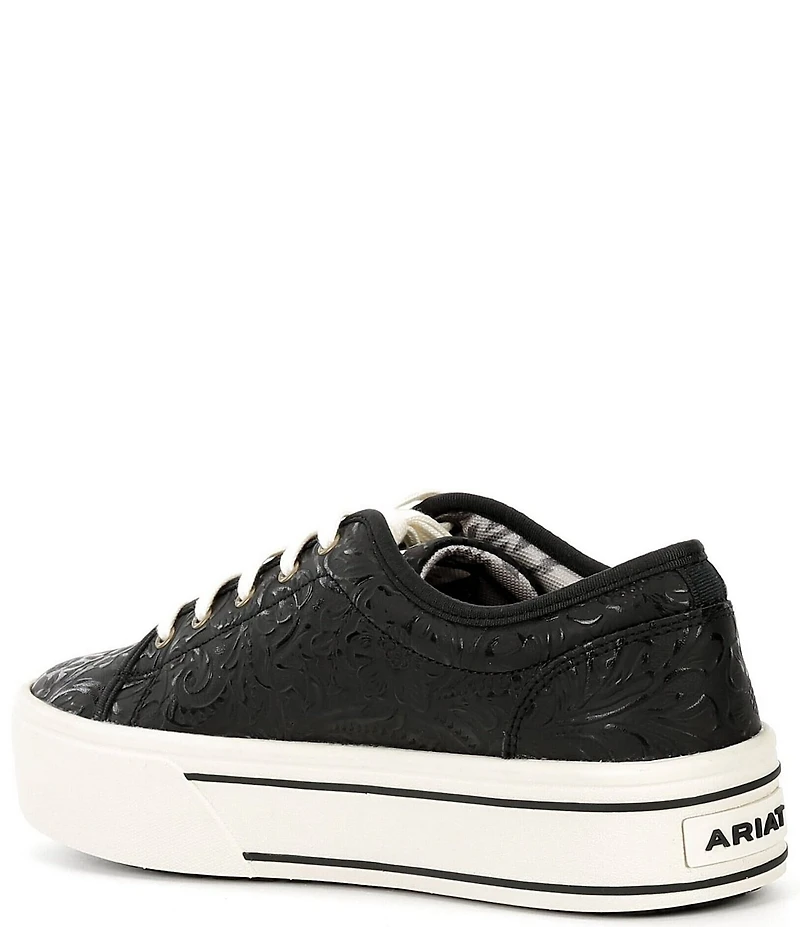 Ariat Women's Skylar Floral Embossed Leather Lace Up Platform Sneakers