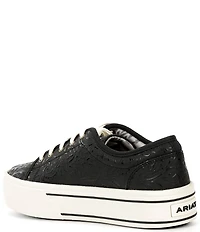 Ariat Women's Skylar Floral Embossed Leather Lace Up Platform Sneakers