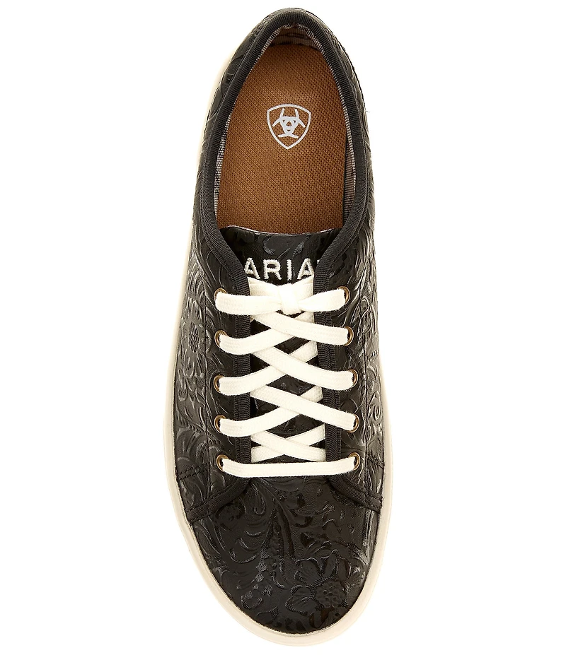 Ariat Women's Skylar Floral Embossed Leather Lace Up Platform Sneakers