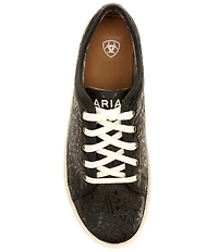 Ariat Women's Skylar Floral Embossed Leather Lace Up Platform Sneakers