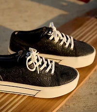Ariat Women's Skylar Floral Embossed Leather Lace Up Platform Sneakers