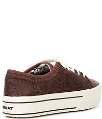 Ariat Women's Skylar Floral Embossed Leather Lace Up Platform Sneakers
